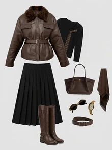 DAZY Women Winter Coats School Fall - Brown - View 2