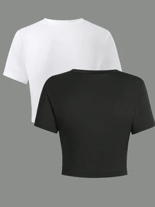 Teen Girls Girls Black And White Summer Casual Beach Back-To-School Long Sleeve Shirt,White Collar Cuffs,Black Vest,High Collar Beads,Fitted Pants,Sim - Black and White - View 3