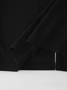 Balvessa Women's Commuter Office Work Simple Elegant Classy Solid Color Button Decoration Pencil Skirts Teachers' Day Black Autumn - Black - View 8