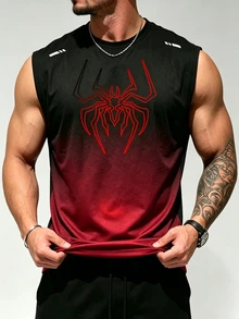 Gym Rark Men's Spider Print Casual Fitness Sports Tank Top, Gym - Multicolor - View 3