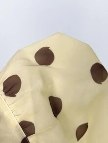 Aloruh 性感淡黃色波點露背掛脖上衣，夏季海灘波希米亞熱帶度假風 - 淡黃色 - 查看 8