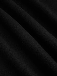 Sweetra Mantel Jubah Wol Berkerudung Ukuran Besar untuk Musim Gugur/Dingin - Hitam - View 4
