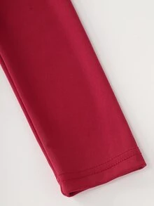 Balvessa Women's Elegant Solid Color Surplice Neck Ruched Waist Wrap Hem Ruffle Dress, Spring/Autumn - Red - View 7