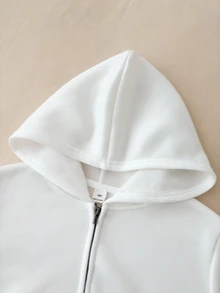 Set Kasual Hoodie dan Celana Olahraga Putih untuk Remaja Perempuan - Putih - View 4