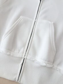 Set Kasual Hoodie dan Celana Olahraga Putih untuk Remaja Perempuan - Putih - View 5