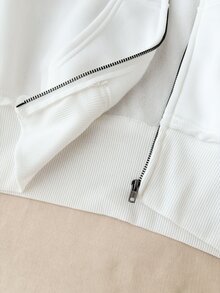 Set Kasual Hoodie dan Celana Olahraga Putih untuk Remaja Perempuan - Putih - View 7