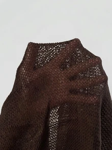 SHEIN Franclia Women's Solid Color Overlap V-Neck Sexy Boho Halter Knit Top Vacation Night Out Coffee Brown Summer - Khaki - View 7