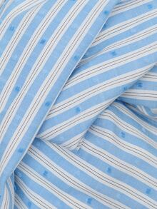 Nöista Womenswear Stripped Blouse In Fall Winter Fabric, With Front Ties Detail, Perfect For Fall Winter Outfits. - Blue - View 9