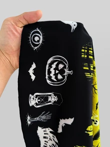 Sunspun Gaun Terusan Motif Punk Halloween Ukuran Besar untuk Musim Gugur/Dingin - MultiWarna - View 7