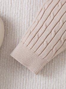 Cozy Pixies Baby Girl Fashion Casual Autumn/Winter Bow Decor Sweater & Knitted Pants Set - Khaki - View 4