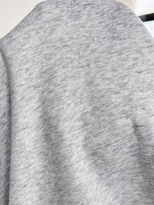 SHEIN Maternity Solid Color Nursing Function Casual Baggy Daily Photoshoot Business Long Sleeve Sweatshirt Autumn Grey - Grey - View 9