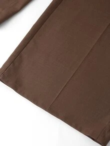 Lavishia Decorative Pocket Straight Leg Pants, Elegant And Crisp, Autumn/Winter Long Pants - Cocoa - View 9