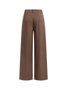 Lavishia Decorative Pocket Straight Leg Pants, Elegant And Crisp, Autumn/Winter Long Pants - Cocoa - View 3