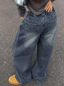 Dazy Kids Girls' Denim Jeans Spring/Summer New Style Back Pocket Rhinestone Flare Jeans (Large) - Dark Wash - View 4