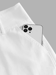 FeverCity Men's Washed Loose Casual Rhinestone Decorated New Stylish Personalized Pants - White - View 6