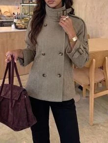Aloruh 女款高街休閒寬鬆千鳥格格紋夾克 - 彩色 - 查看 7