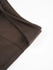 SHEIN Glamour Women High Waist Cross Cutout Back Leggings Sculpted Butt Lifting Medium Support Stretch Workout Fall Gym Running Activewear Yoga Pants - Brown - View 9