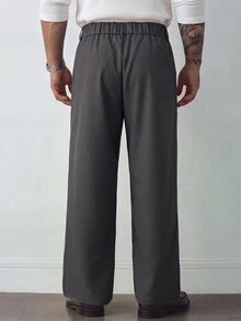 HUEFORM 男士素色百褶休閒百搭日常旅行長褲 - 灰色 - 查看 2