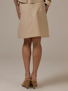 SHEIN x Rafa Kalimann MUSERA Low Rise Button Front Midi Skirt Spring Summer Cute Cosy Cottage Core Y2k Spring Dew Casual Holiday - Apricot - View 5