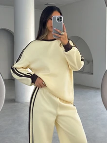Aloruh Women's Elastic Waist Colorblock Casual Baggy Daily Sweatpants Beach Work Sport Black And White Striped Summer - Multicolor - View 5