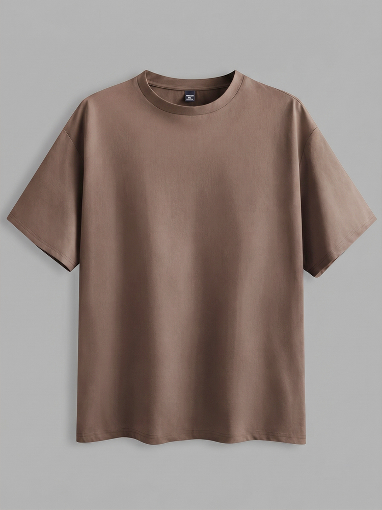 AKNOTIC Men's Solid Color Crew Neck Knitted Casual Short Sleeve T-Shirt - Multicolor - View 6