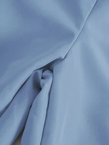 Set Baju Sekolah Musim Panas 2 Potong/Set untuk Anak Perempuan Remaja, Leher Bulat, Warna Biru Muda dan Putih, Pakaian Kembali ke Sekolah untuk Anak Perempuan - Baby Blue - View 8
