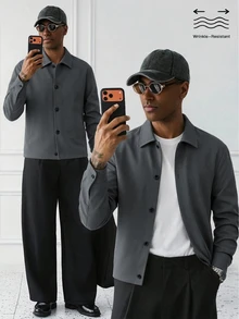 HUEFORM Men's Anti-Wrinkle Grey Lapel Classic Design Versatile Boxy Cropped FitJacket, Fully Lined Design,Daily Commute Casual Comfortable Business, - Light Grey - View 6