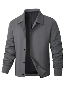 HUEFORM Men's Anti-Wrinkle Grey Lapel Classic Design Versatile Boxy Cropped FitJacket, Fully Lined Design,Daily Commute Casual Comfortable Business, - Light Grey - View 5