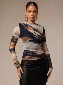 Silquee Women's Street Fashion Pleated Long Sleeve Elegant Blouse - Multicolor - View 6