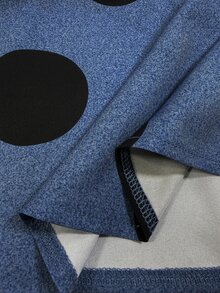 SHEIN Uhlyne European And American New Fashion Lapel Elegant Decorative Button Design Long Sleeve Printed Women's Jacket, Women's Autumn/Winter Top, Long Sleeve Top, Autumn/Winter Clothing, Autumn Outfit, Vacation, Outing, Y2K, Spring, Summer, Back To School, Casual, Beach, Business, Versatile, Sexy, Women's Blue Shirt, Women's Autumn/Winter Long Sleeve Shirt - Blue - View 5