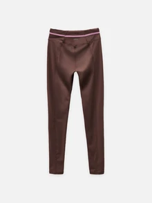Nöista Part Of A Set, Leggings For Fall Winter Active Wear, Waist With V Shape And Piping In Contrast Color, Comfortable Fabric, Perfect For Yoga And Barre. - Brown - View 8