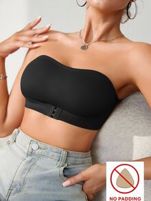 SomedayCozy Women Front Closure Single Layer Wireless Bra (1pc) - Black - View 7