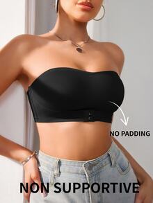 SomedayCozy Women Front Closure Single Layer Wireless Bra (1pc) - Black - View 5