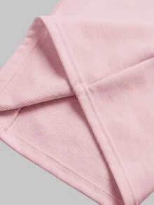 SHEIN Teen Girl Teen Girls Knitted Pink Drawstring Casual Long Pants - Pink - View 6