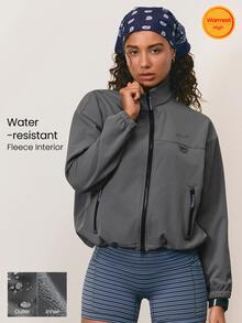GLOWMODE Everyday Explorer Fleece Jacket With Adjustable 2-Way Zipper & Reflective Details Hiking Camping Outdoor Active Wear - Dark Grey - View 9