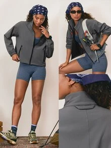 GLOWMODE Everyday Explorer Fleece Jacket With Adjustable 2-Way Zipper & Reflective Details Hiking Camping Outdoor Active Wear - Dark Grey - View 8