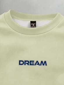 Daypath Men's Summer Casual Colorblock Patchwork Letter Print T-Shirt, Holiday - Apricot - View 3
