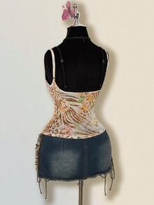 SHEIN ICON Vintage Sexy Floral Print 2 In 1 Camisole Golf Pastal Summer - Multicolor - View 11