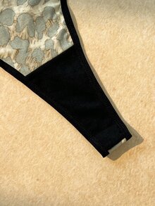 Bare Chapter 1pc Fashion Women's Leopard Print Metal Buckle Triangle Panties - Multicolor - View 4
