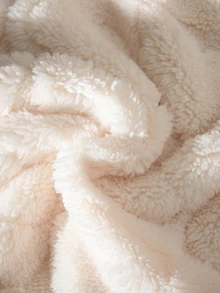 SHEIN Baby Girl Knitted Cute Pattern Faux Fur Hooded Casual Autumn Winter Dress - Beige - View 6