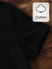 Baby Boy Casual Alt Text Print Short Sleeve T-Shirt, Summer Holiday Party Black And White - Black - View 11