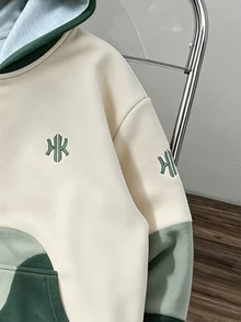 青少年男孩時尚連帽拉鍊運動衫，穿脫方便，附口袋與對比色設計，時尚HK圖案設計，舒適休閒，適合春、夏、秋季，完美適用於街頭穿搭、休閒、返校、聚會與假期派對 - 彩色 - 查看 5