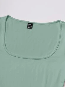 Islaluna Women Simple Solid Color Long Sleeve Casual Top Fall Cloth For Women - Green - View 7