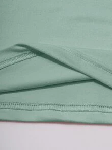 Islaluna Women Simple Solid Color Long Sleeve Casual Top Fall Cloth For Women - Green - View 5