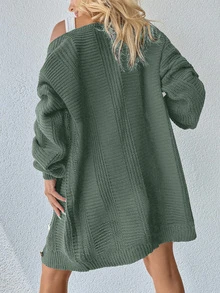 EURMUSE Women's Fashion Versatile Single-Breasted Long Sleeve Knit Cardigan, Preppy Style - Mint Green - View 7