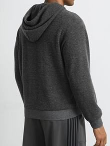HUEFORM Men's Old Money Loose Fit Hoodie,The Slub-Textured Fabric Has A Feel Similar To A Knitted Sweater And Features An Embroidered Design Essentials Men - Dark Grey - View 2