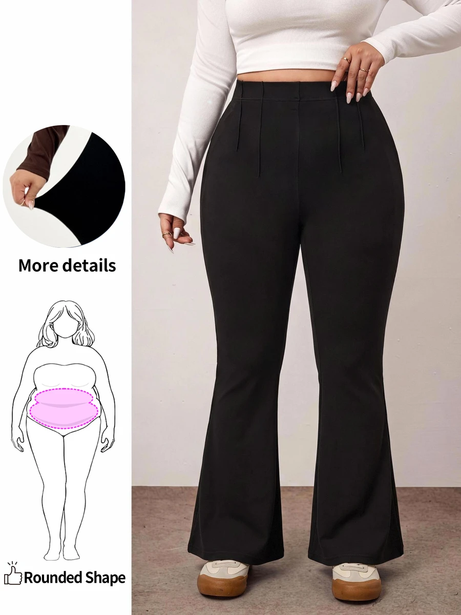 Enliva Plus Size Leggings - Black - View 1