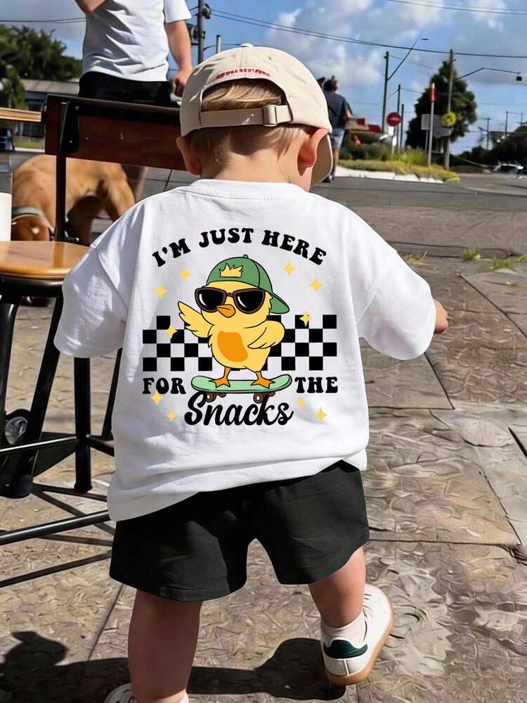 SHEIN Baby Boy Casual Minimalist Cartoon Pattern Short Sleeve & Shorts Set, Suitable For Summer - Multicolor - View 1