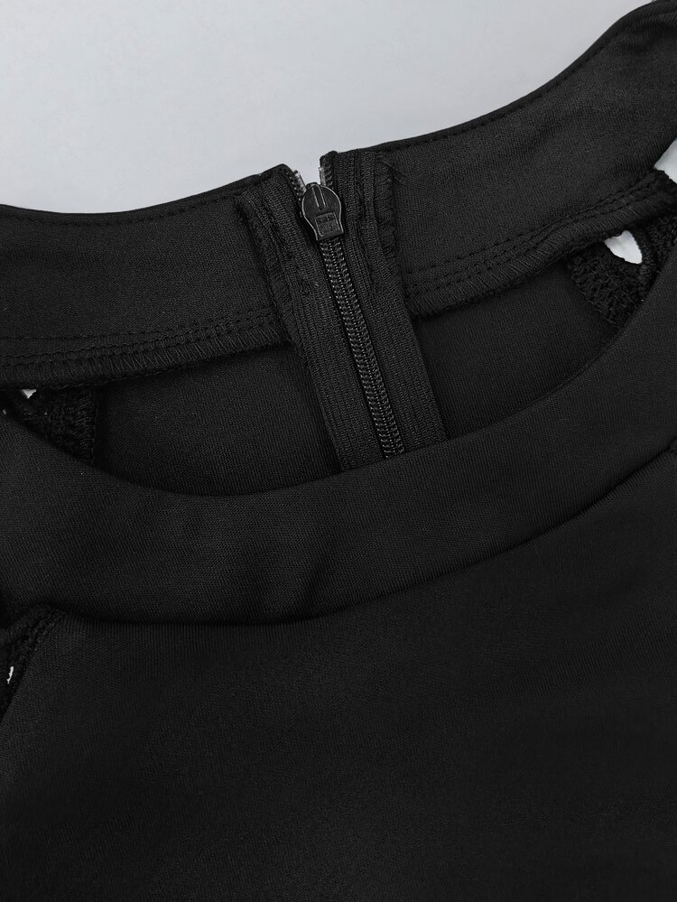 Villa Velisse Plus Size Women Solid Color Halter Elegant Black Dress,Summer Autumn Curve Short Cocktail Dresses,Classy Fashion Casual Cute Short Dresses For Women - Black - View 7