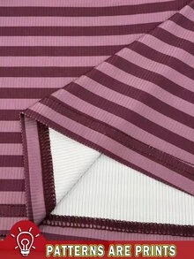 Rovax Women's Sexy Tight-Fitting Ribbed Suspender Shorts Set, Burgundy Stripes, Suitable For Dates And Outings, Y2K Style, Casual Everyday Wear. - Multicolor - View 5